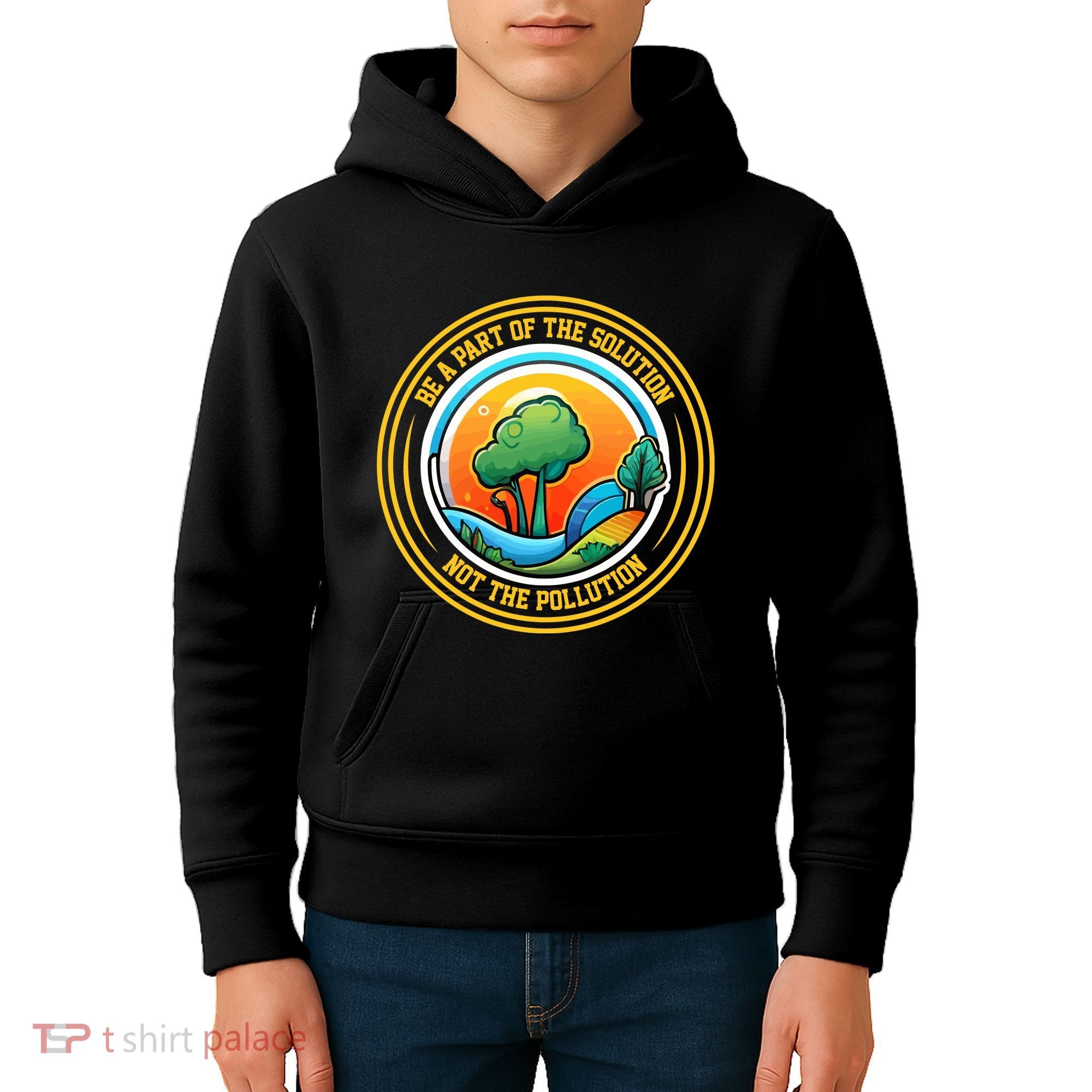 Climate Change Awareness Emblem Kids Hoodie