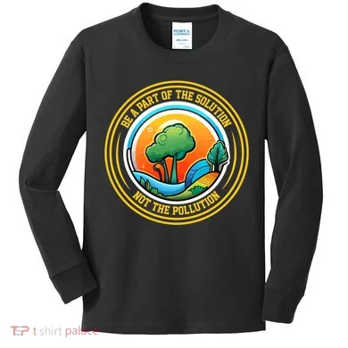 Climate Change Awareness Emblem Kids Long Sleeve Shirt