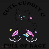 Cute Cuddly And Full Of Rage Cute Cat With Rainbow Toddler Hoodie thumb 2