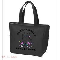 Cute Cuddly And Full Of Rage Cute Cat With Rainbow Tote Bag thumb 3