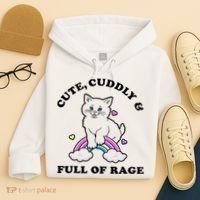 Cute Cuddly And Full Of Rage Cute Cat With Rainbow Hoodie thumb 4
