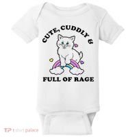 Cute Cuddly And Full Of Rage Cute Cat With Rainbow Baby Bodysuit thumb 0