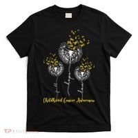 Childhood Cancer Awareness Faith Hope Love Dandelion T-Shirt thumb 0