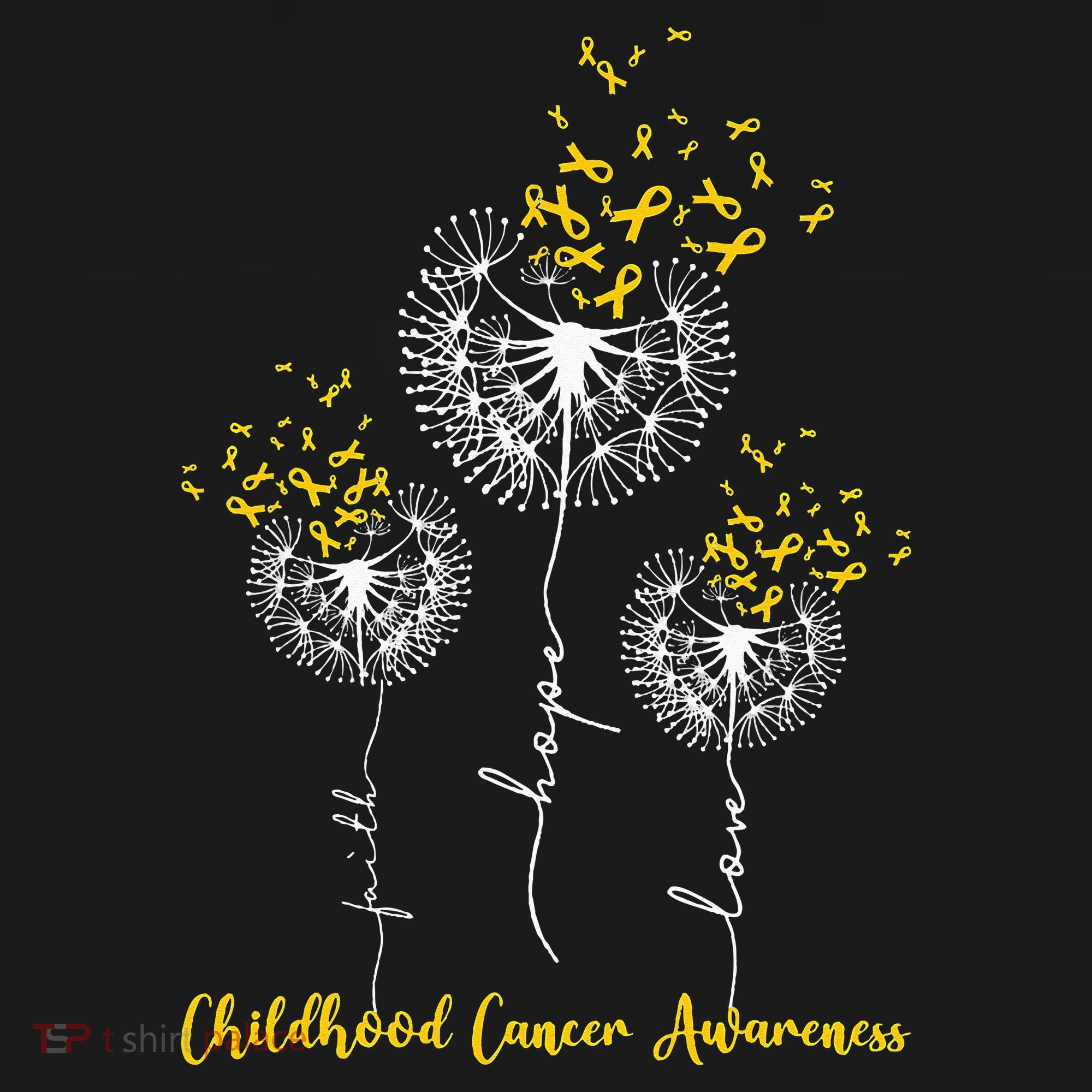 Childhood Cancer Awareness Faith Hope Love Dandelion Women's Hoodie