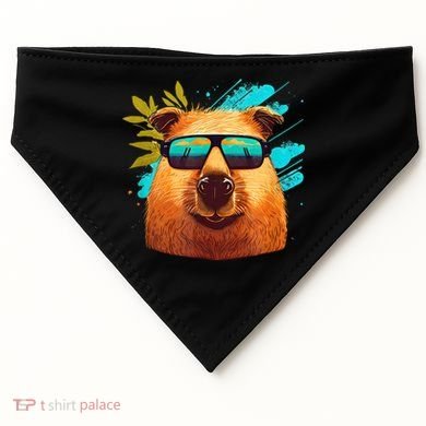 Capybara Cute And Funny Capybara Cool Sunglasses USA-Made Doggie Bandana