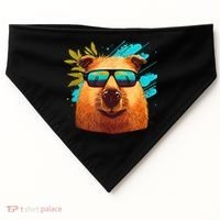 Capybara Cute And Funny Capybara Cool Sunglasses USA-Made Doggie Bandana thumb 0