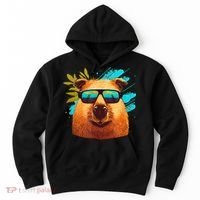 Capybara Cute And Funny Capybara Cool Sunglasses Hoodie thumb 0