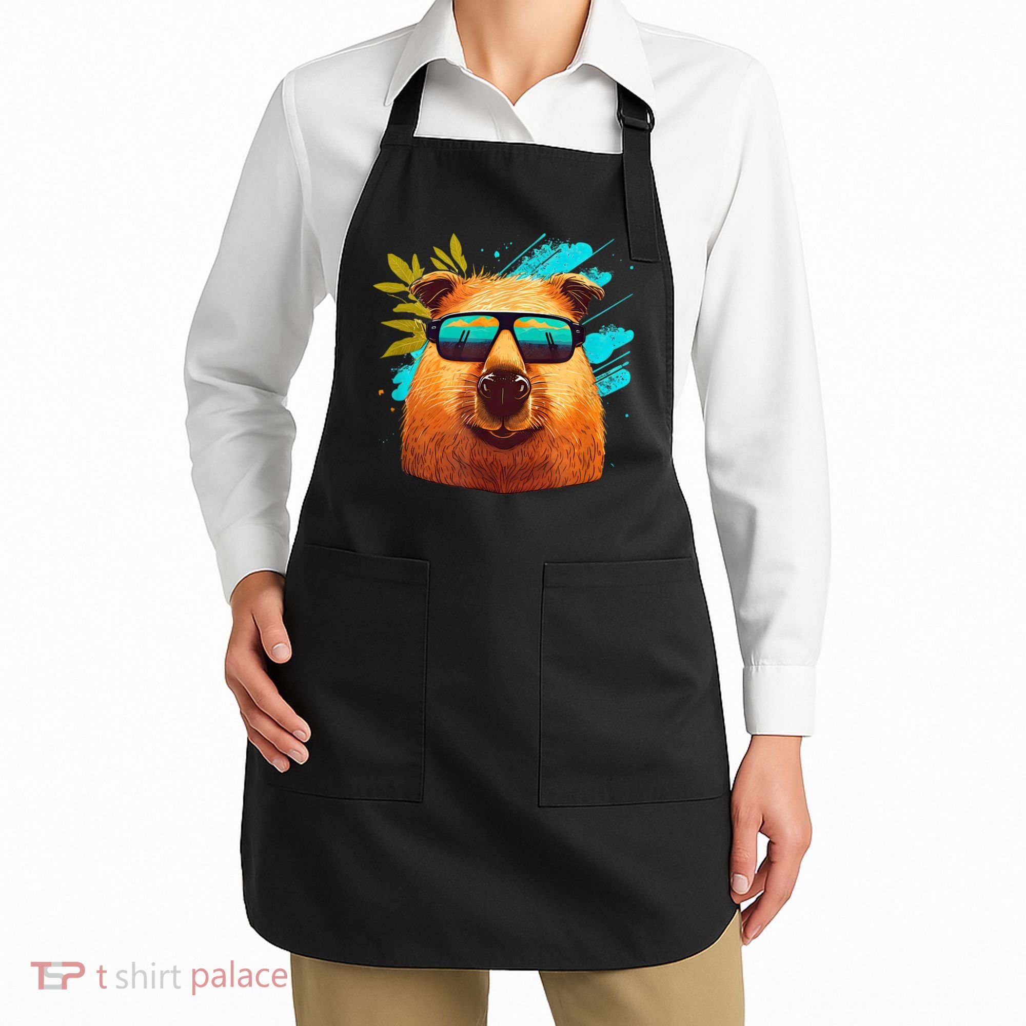 Capybara Cute And Funny Capybara Cool Sunglasses Apron
