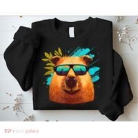 Capybara Cute And Funny Capybara Cool Sunglasses Sweatshirt thumb 2