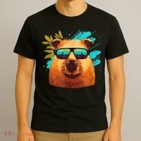 Capybara Cute And Funny Capybara Cool Sunglasses T-Shirt thumb 3