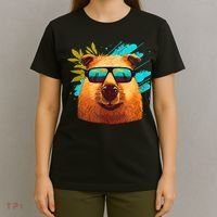Capybara Cute And Funny Capybara Cool Sunglasses T-Shirt thumb 4