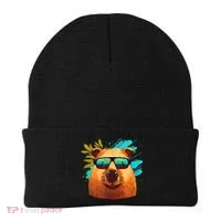 Capybara Cute And Funny Capybara Cool Sunglasses Beanie thumb 0