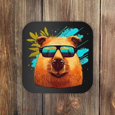 Capybara Cute And Funny Capybara Cool Sunglasses Coaster