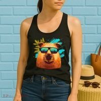 Capybara Cute And Funny Capybara Cool Sunglasses Women's Tank Top thumb 2