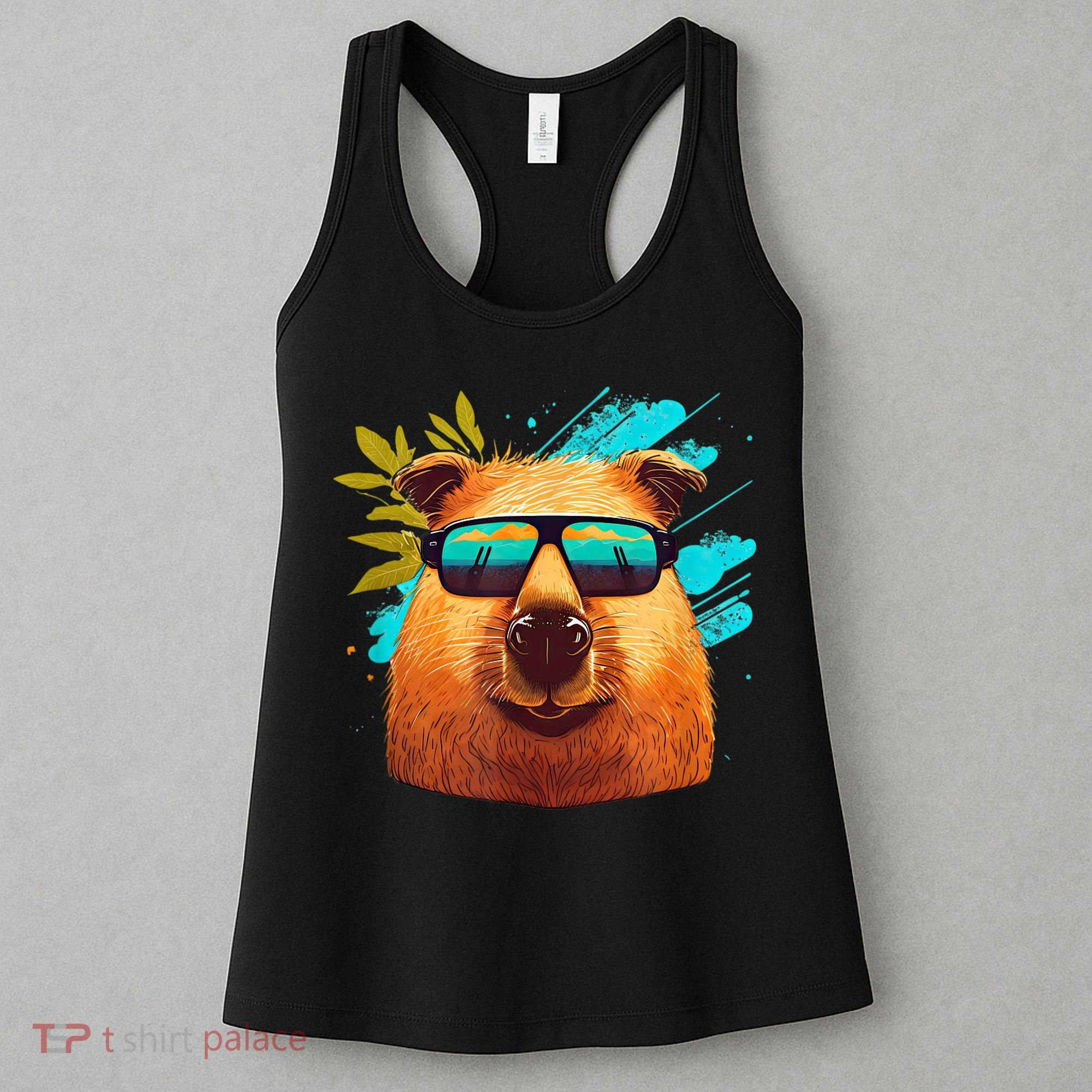 Capybara Cute And Funny Capybara Cool Sunglasses Women's Tank Top