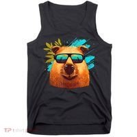 Capybara Cute And Funny Capybara Cool Sunglasses Tank Top thumb 0