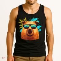 Capybara Cute And Funny Capybara Cool Sunglasses Tank Top thumb 3