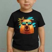 Capybara Cute And Funny Capybara Cool Sunglasses Toddler T-Shirt thumb 2