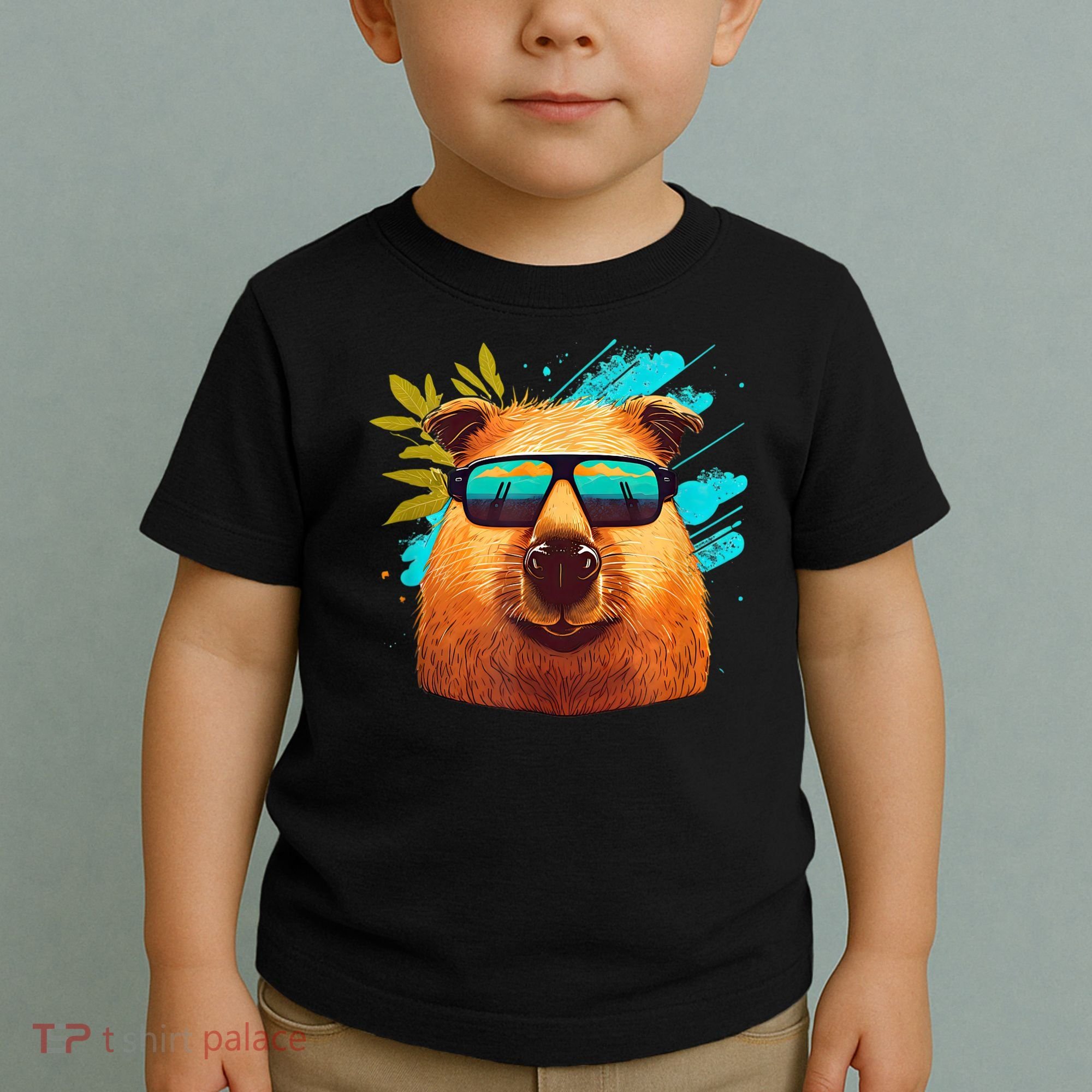 Capybara Cute And Funny Capybara Cool Sunglasses Toddler T-Shirt