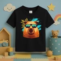 Capybara Cute And Funny Capybara Cool Sunglasses Toddler T-Shirt thumb 3