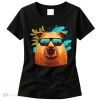 Capybara Cute And Funny Capybara Cool Sunglasses Women's T-Shirt thumb 0