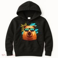 Capybara Cute And Funny Capybara Cool Sunglasses Kids Hoodie thumb 0
