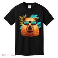 Capybara Cute And Funny Capybara Cool Sunglasses Kids T-Shirt thumb 0