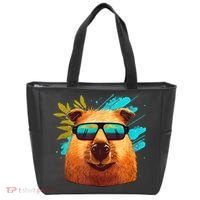 Capybara Cute And Funny Capybara Cool Sunglasses Tote Bag thumb 0