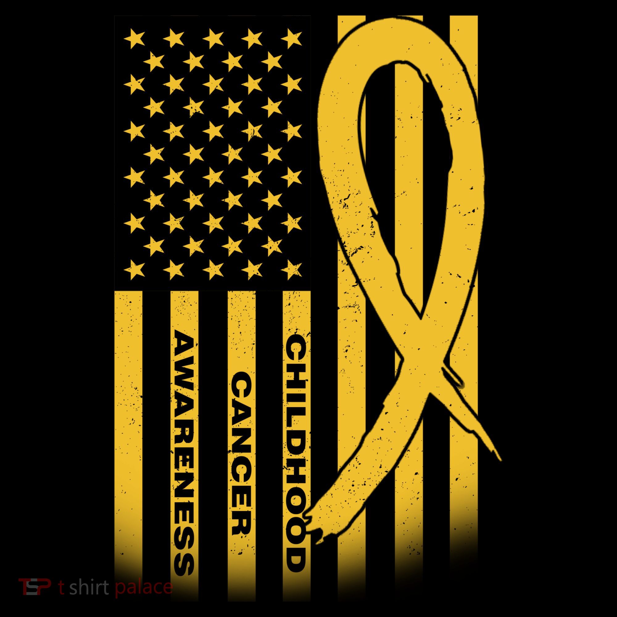 Childhood Cancer Awareness US Flag Coffee Mug