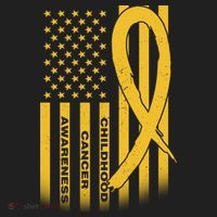 Childhood Cancer Awareness US Flag Tumbler thumb 3