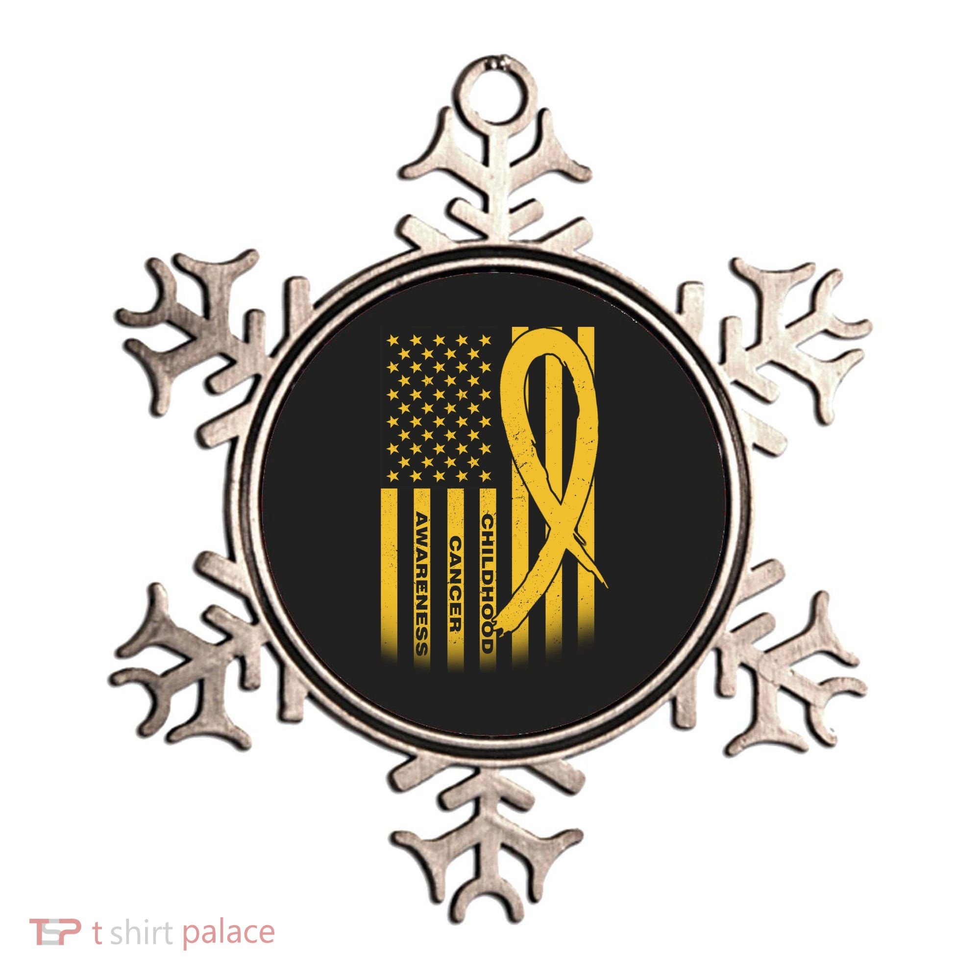 Childhood Cancer Awareness US Flag Ornament