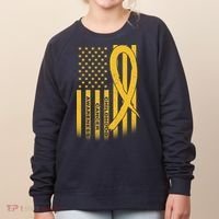 Childhood Cancer Awareness US Flag Women's Sweatshirt thumb 0