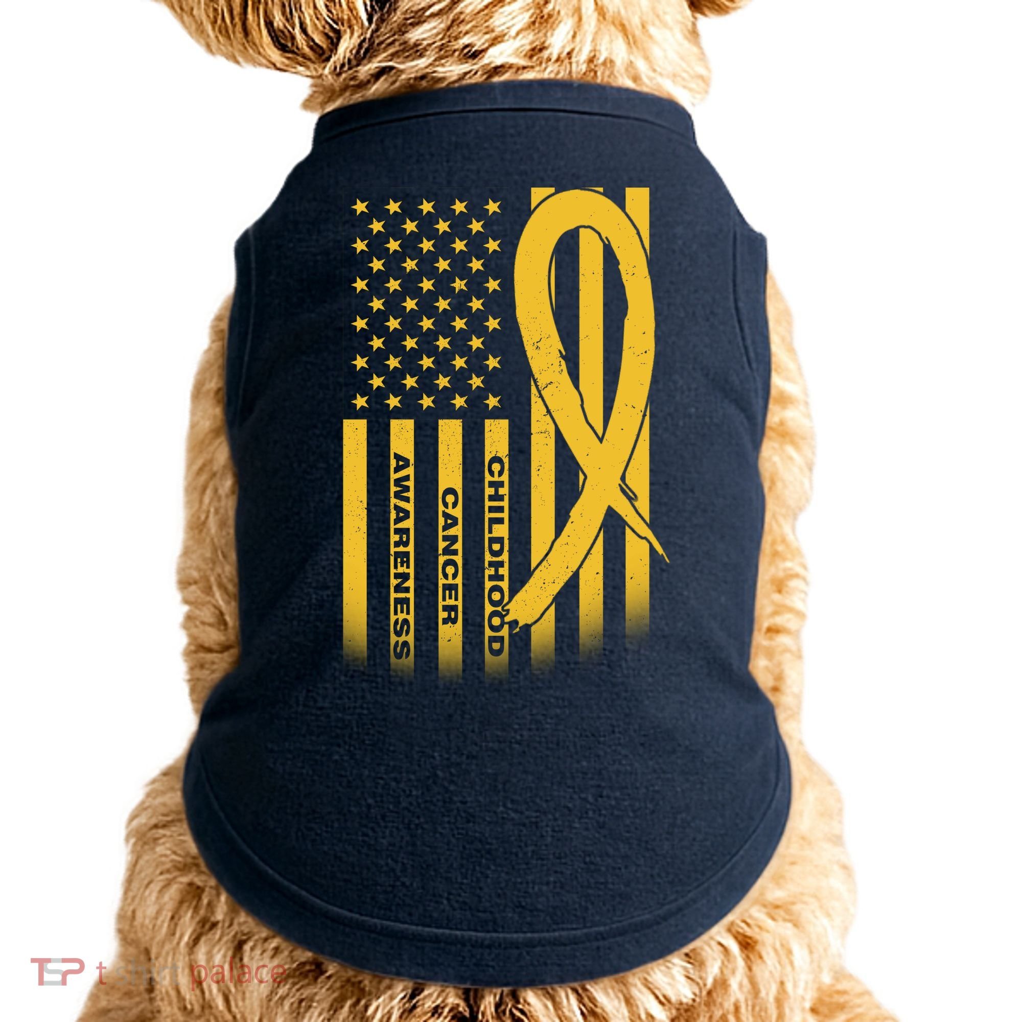 Childhood Cancer Awareness US Flag Doggie Tank