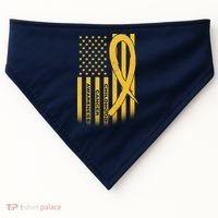 Childhood Cancer Awareness US Flag USA-Made Doggie Bandana thumb 0