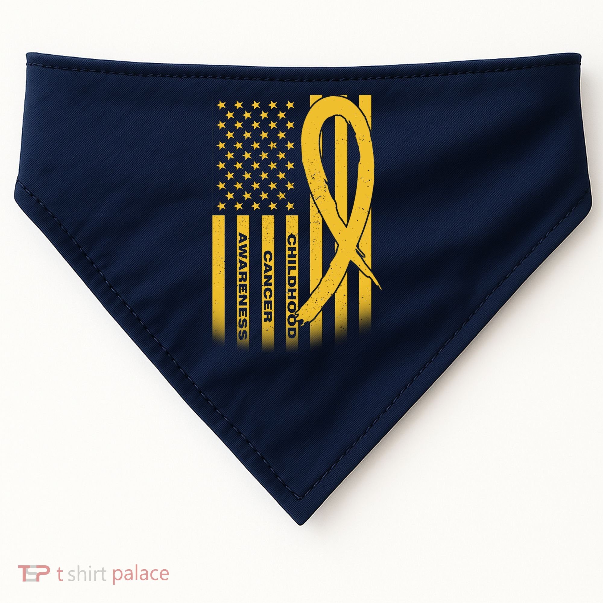 Childhood Cancer Awareness US Flag USA-Made Doggie Bandana