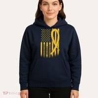 Childhood Cancer Awareness US Flag Hoodie thumb 5
