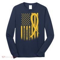 Childhood Cancer Awareness US Flag Long Sleeve Shirt thumb 0