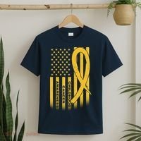 Childhood Cancer Awareness US Flag T-Shirt thumb 2