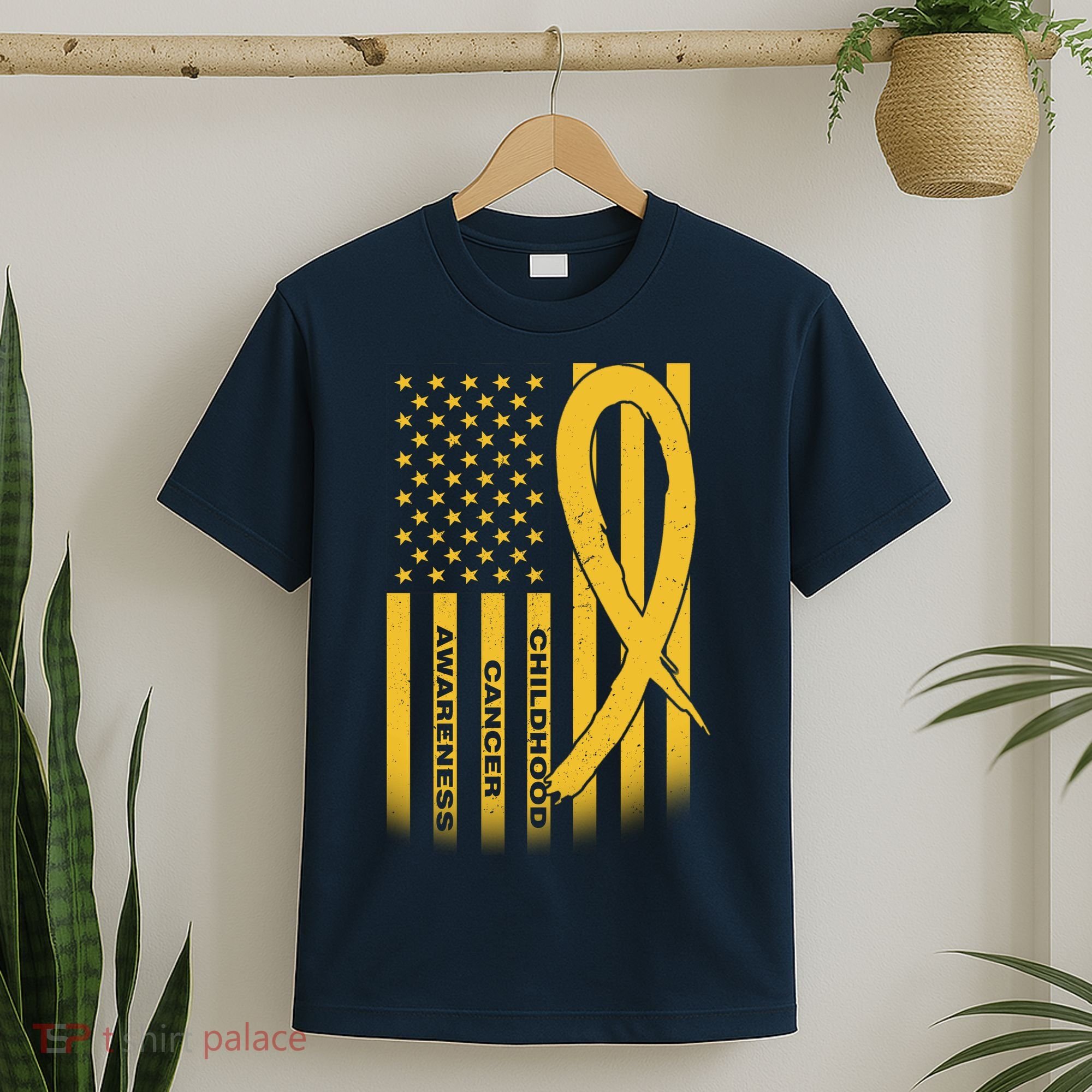 Childhood Cancer Awareness US Flag T-Shirt
