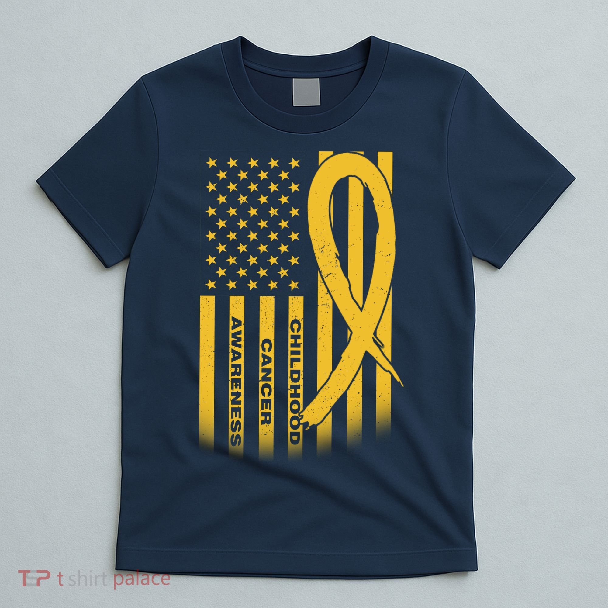 Childhood Cancer Awareness US Flag T-Shirt