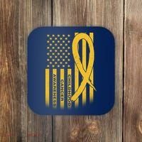 Childhood Cancer Awareness US Flag Coaster thumb 0