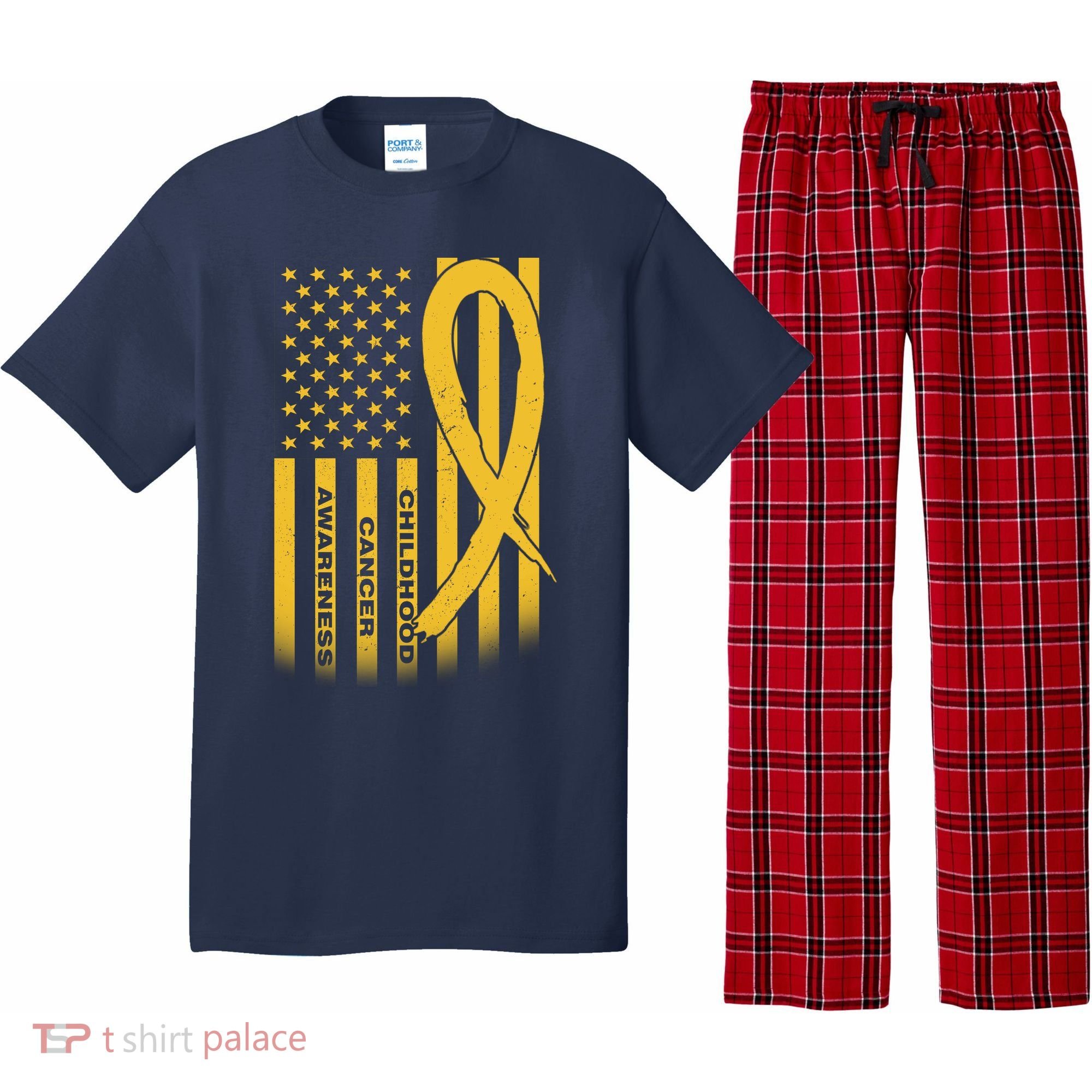 Childhood Cancer Awareness US Flag Pajama Set