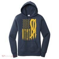 Childhood Cancer Awareness US Flag Women's Hoodie thumb 0