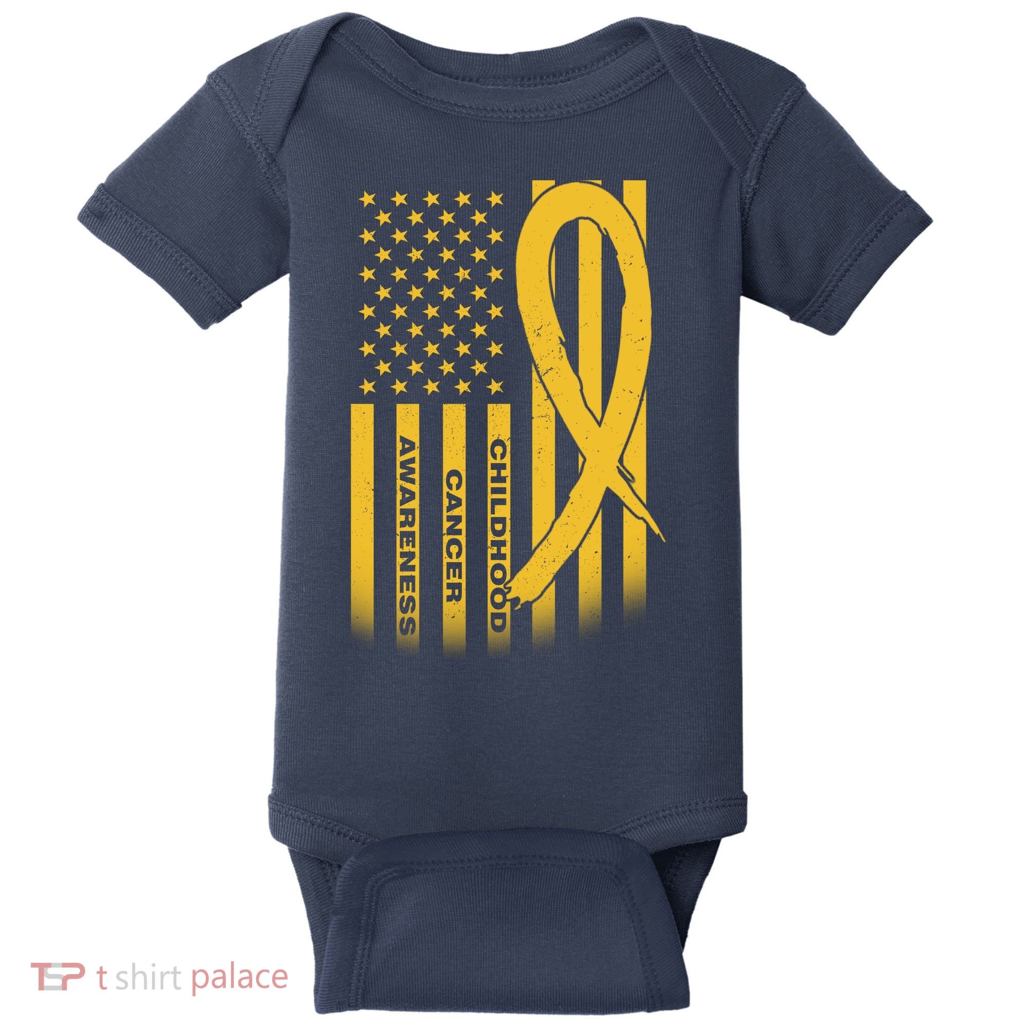 Childhood Cancer Awareness US Flag Baby Bodysuit