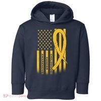 Childhood Cancer Awareness US Flag Toddler Hoodie thumb 0