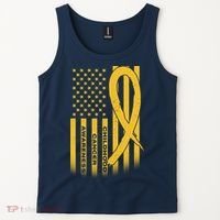 Childhood Cancer Awareness US Flag Tank Top thumb 2