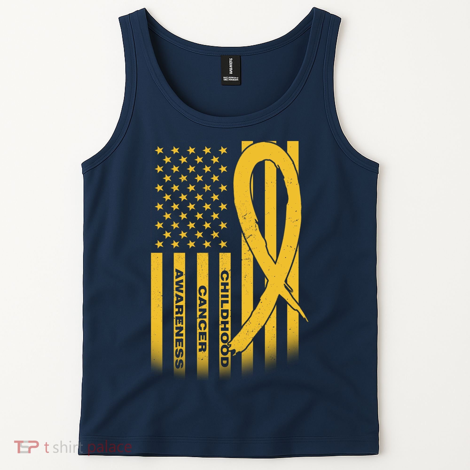 Childhood Cancer Awareness US Flag Tank Top