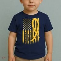 Childhood Cancer Awareness US Flag Toddler T-Shirt thumb 2