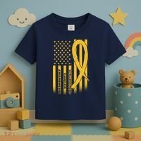 Childhood Cancer Awareness US Flag Toddler T-Shirt thumb 3