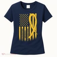 Childhood Cancer Awareness US Flag Women's T-Shirt thumb 0
